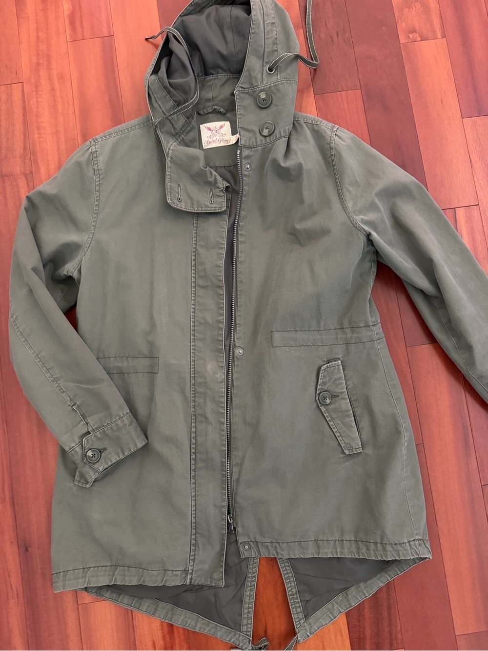 Faded Glory Olive Hooded Utility Parka